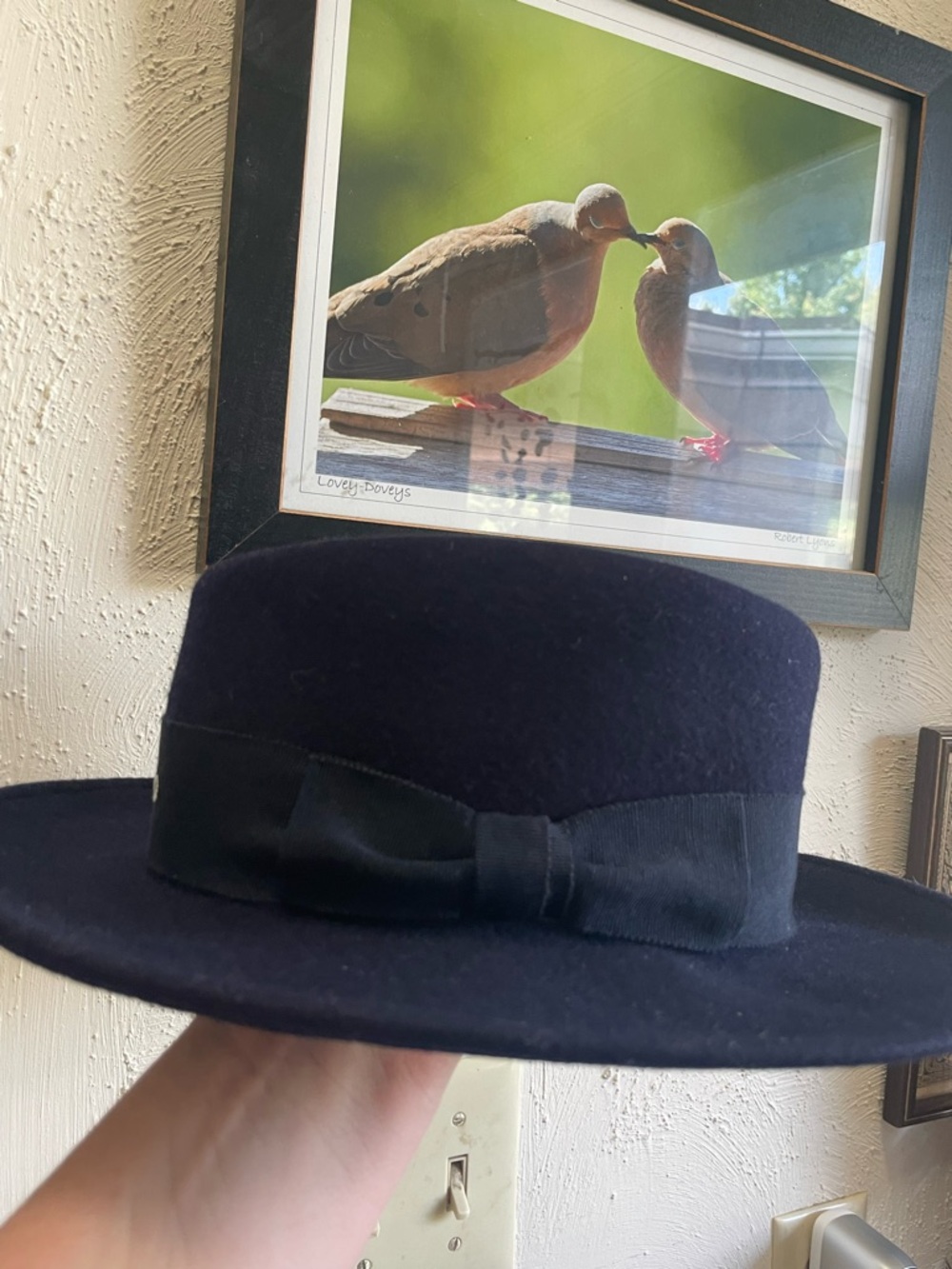 Capo Austrian Handmade Classic Wide-Brim Wool Felt Hat in Deep Navy M